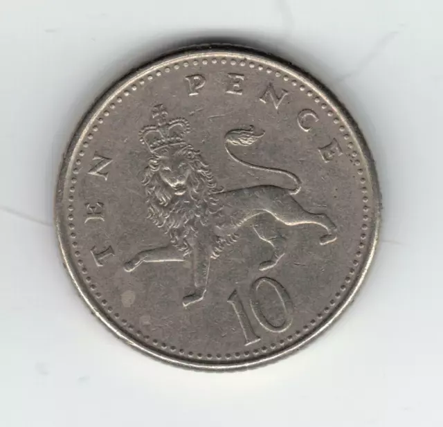 Moneta coin 10 TEN PENCE Gran Bretagna Great Britain Elizabeth II 1992