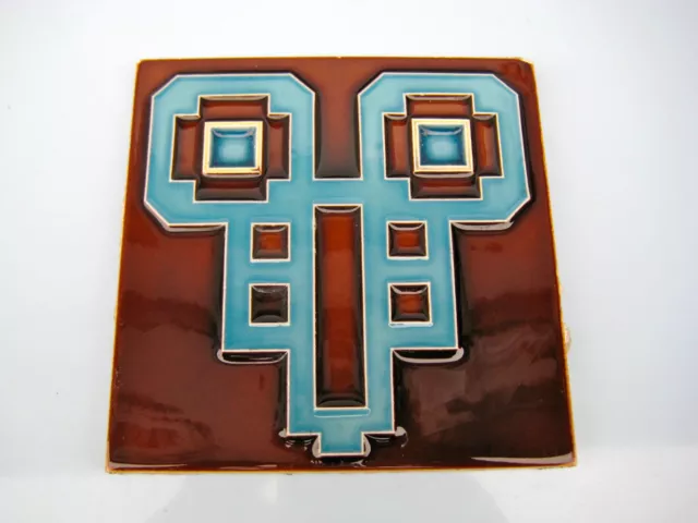 Seltene Jugendstil Fliese  Art Nouveau Tile Tegel Carreau Kachel