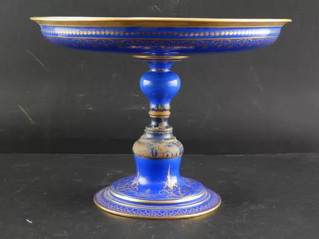 Antica 1866 Alzata Centrotavola Porcellana Marchio Sevres S.66 Decoro Farfalla 3