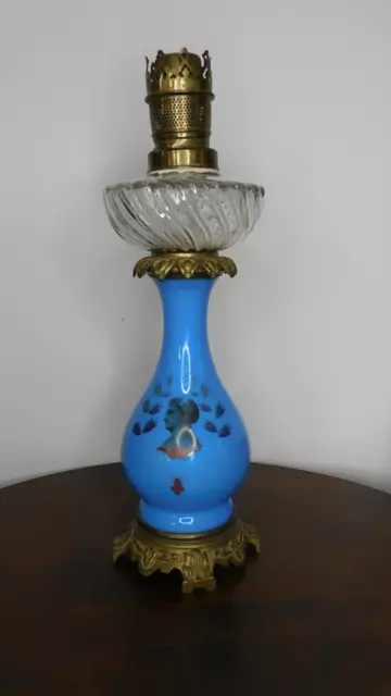 Lampe à pétrole  porcelaine et bronze Napoléon III  Old Oil Lamp