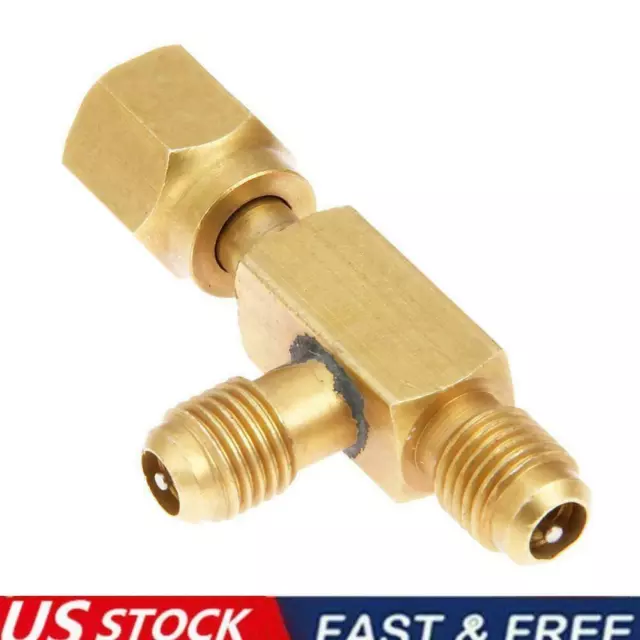 Tee Adapter 1/4X1/4X1/4"SAE Flare Add Micron Gauge Access Vacuum Z9Z2, Pump 9CX3