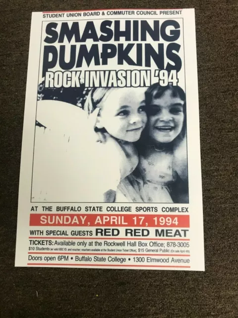 Smashing Pumpkins 1994 Buffalo New York Cardstock Concert Poster 12x18