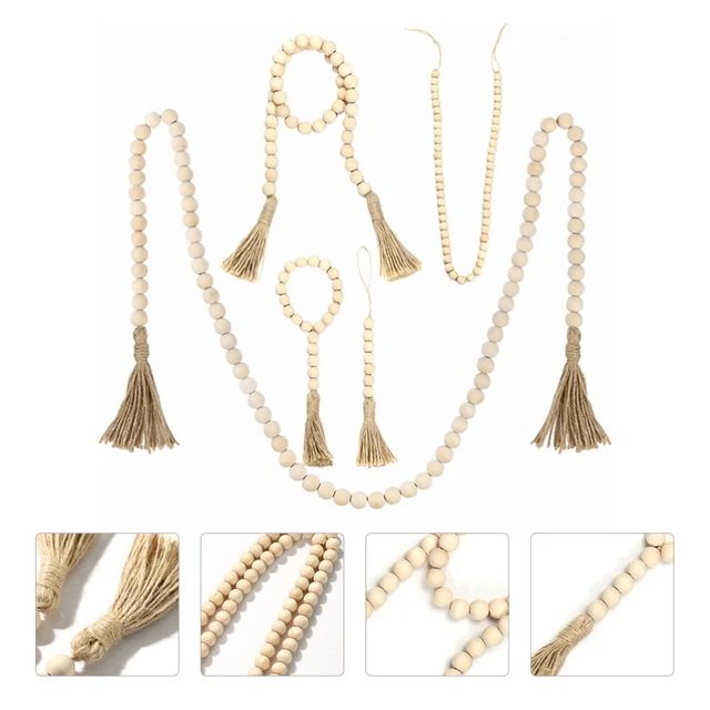 5pcs Weihnachten Bead Garland Rustikalen Holz Perle Kranz