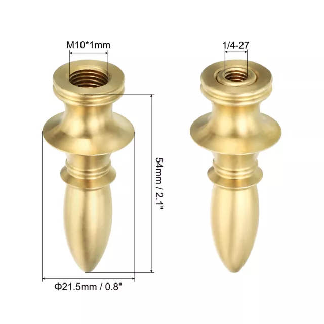 2set 2.1" Tall Brass Lamp Finials Lamp Shade Decoration Screw Cap Knob 2