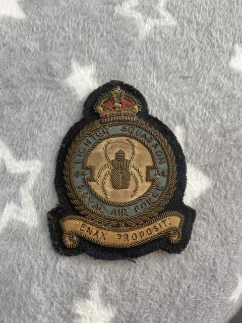 Raf Fighter Squadron 64 Original Patch Ww2 Era Authentic Rare? Freepost Uk