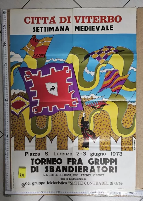 Manifesto Viterbo sbandieratori gara Bologna Cori Faenza Firenze 1973