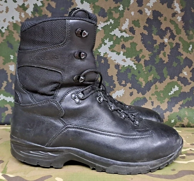 British Army Military SAS LOWA Black Leather Hiking Patrol Combat Boots - 10