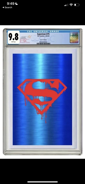 Superman # 75 CGC 9.8 Graded PREORDER MegaCon Bloody Logo Blue Foil Variant