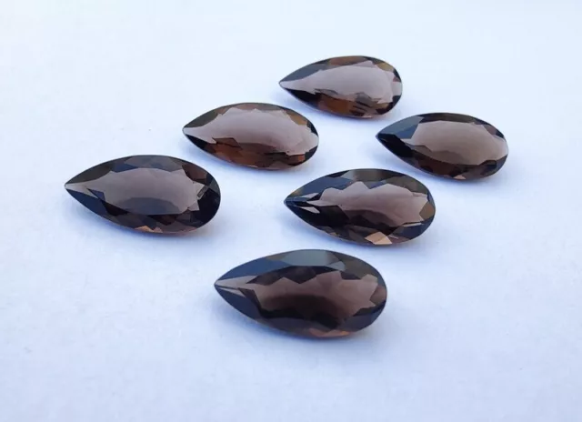 Natural Smoky Quartz Gemstone Pear Cut Loose Stone Faceted Jewelry Making AAA+