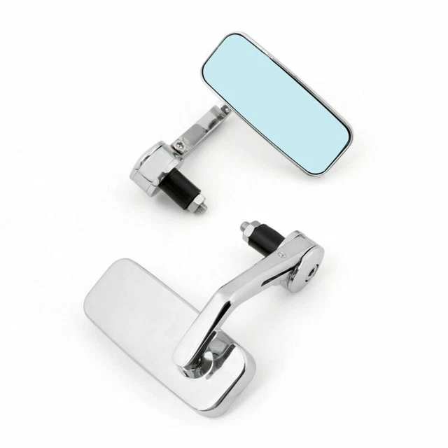 Universal Motorcycle 7/8" 1" Handlebar Mount Bar End Rear View Mirror Chrome SA