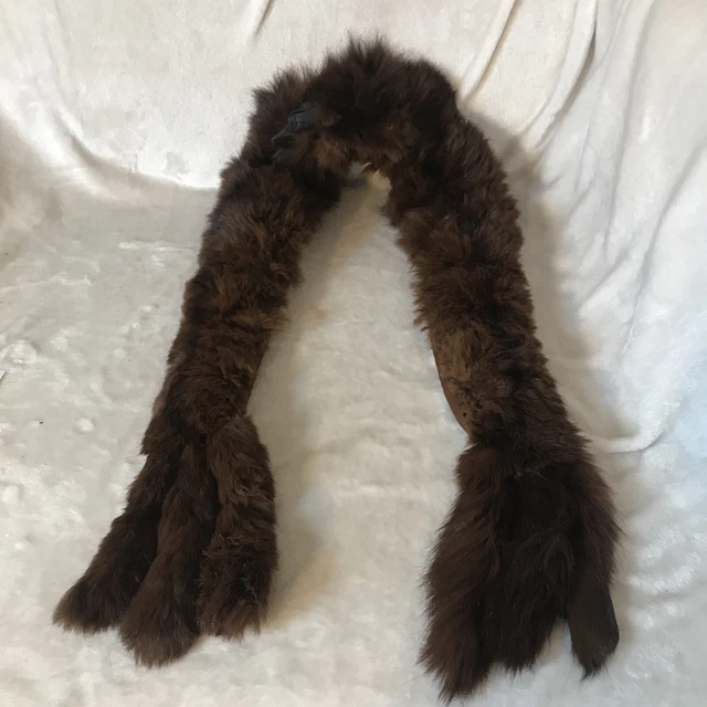 Stola collare vintage pelliccia marrone visone