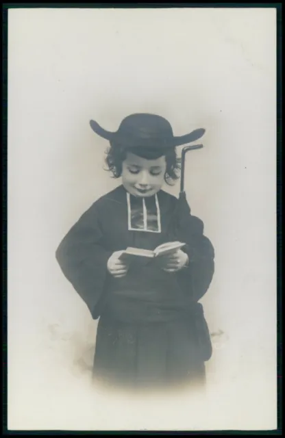 Photo postcard lot set of 10 Priest preacher child boy fantasy old 1900s RPPC