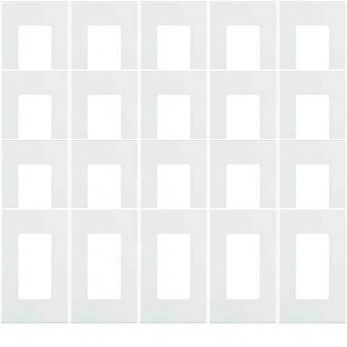 80301-SW 1-Gang Decora Plus Wallplate Screwless Snap-On Mount, White, 20-Pack