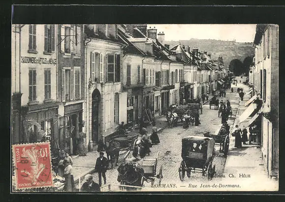 CPA Dormans, Rue Jean-de-Dormans, vue de la rue 1916