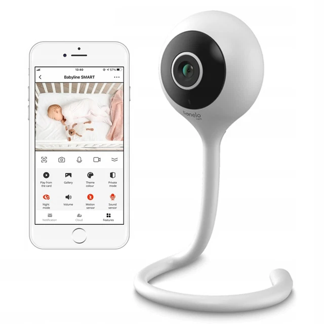 Babyphone LIONELO Babyline Smart elektronisch Baby Camera Wi-Fi Mobil Weiß GUT