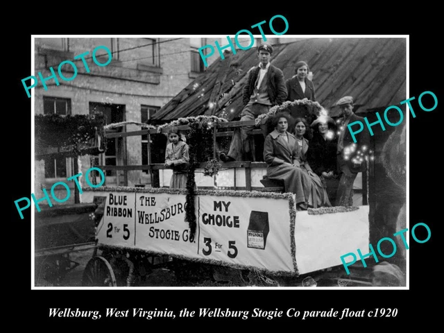 Old Large Historic Photo Of Wellsburg West Virginia Stogie Co Parade ...