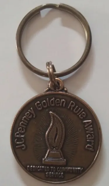 Vtg JCPenney Golden Rule Award Key Ring James Cash Penney