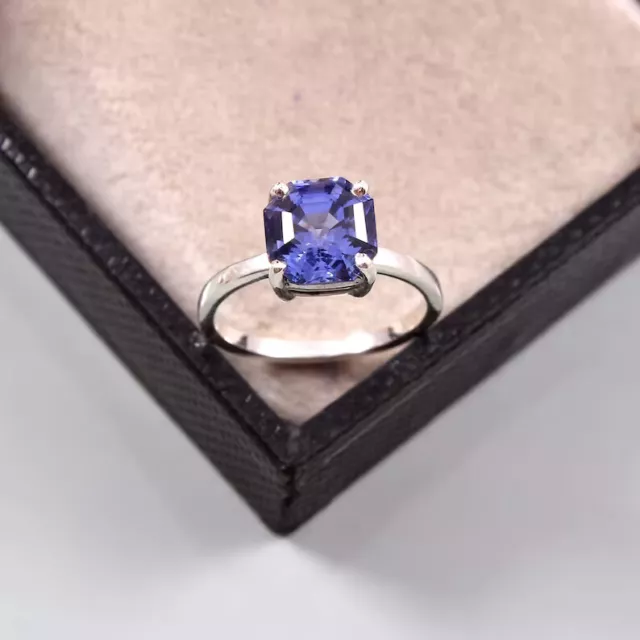 Natural Ceylon Blue Sapphire 925 Sterling Silver Handmade Ring Anniversary Gifts