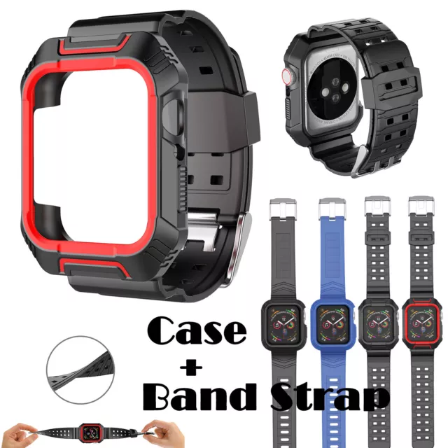 For Apple Watch Series 9/8/7/6/5/4/3/SE Case + Band Strap 41/45/38/44/40mm Cover