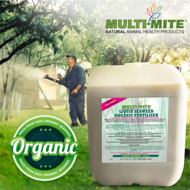 Organic Seaweed Liquid Concentrate MULTI MITE - ALL Plant FEED Fertiliser 1-20L