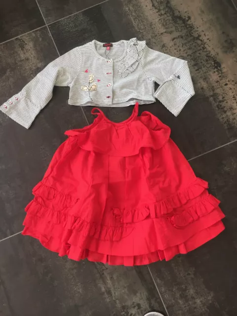 Superbe ensemble Catimini robe été + gilet neuf étiqueté 2 ans