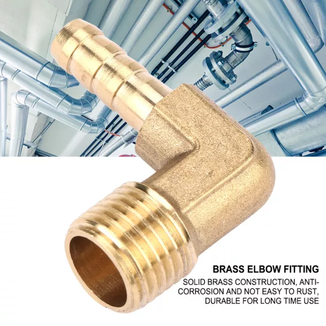 Brass Barb Fittings 90 Degree Elbow Male Thread Coupling Hose Pipe Fitting ( ESA