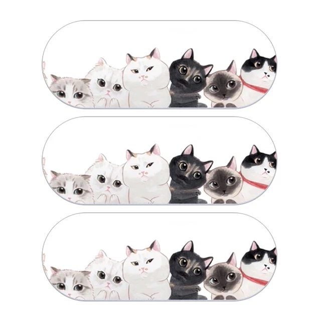 3 PIEZAS -Cubierta de cámara Diapositiva Portátil Cubierta de cámara Dibujos animados Cat - Cámara -Bloqueador