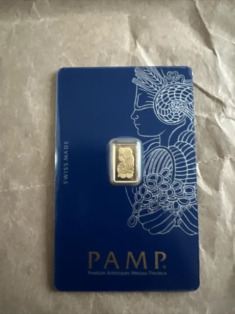 1 gram Gold Lady Fortuna bar pamp suisse Genuine Veri-scan