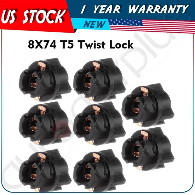 8 Twist Lock Socket T5 Led Instrument Panel Cluster Dash Light Bulb 58 70 73 74