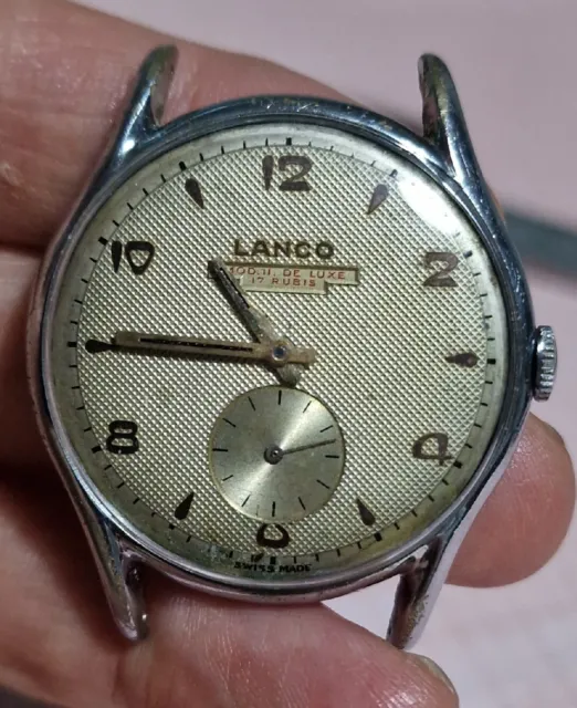 Lanco mod 11 de luxe Cal.1222 Uomo Vintage Funzionante Swiss Made Buono Stato