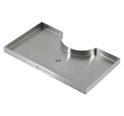 Kegco DP-920D Beer Drip Tray Stainless Surface Mount 3" Column Cut-Out with 2