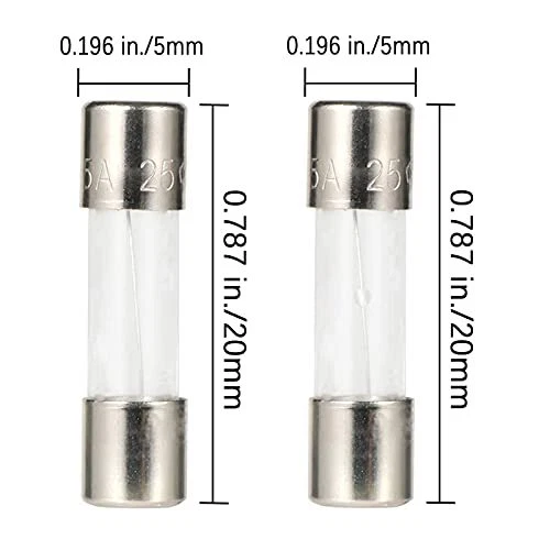 AUKENIEN 15 Valeurs 150 Pièces Fusible en Verre 5x20 mm Fusibles à Fusion Rapide 3