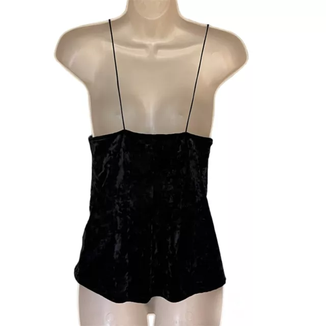 Kimchi Blue Urban Outfitters Black Cami Lace Trim Top Velvet Spaghetti Straps S 3