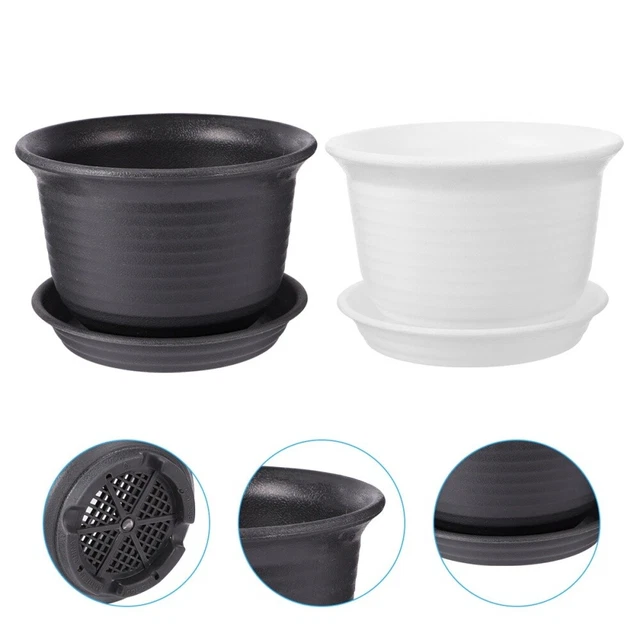 4pcs Kleine Desktop Pflanzer Runde Blumentopf mit Loch Ablauf Loch Topf 11