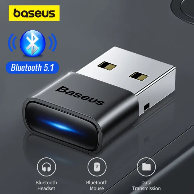 Baseus Bluetooth 5.1 USB Dongle Aux Adapter For PC Desktop Computer Mouse WIN 10
