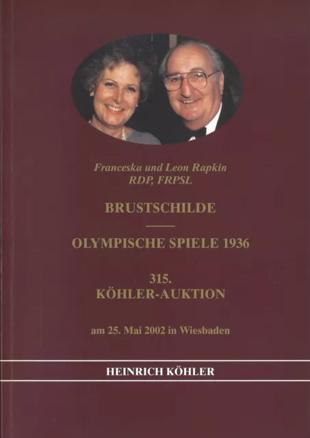 Asta online Heinrich Köhler 315: scudi pettorali / Olimpiadi 1936