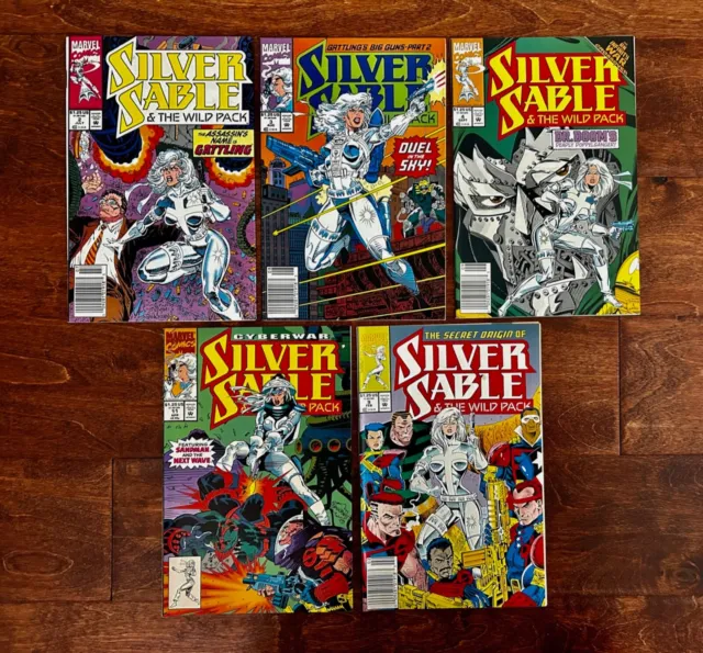 Lot of 5 Marvel Comics Silver Sable and The Wild Pack Issues 2,3,4,9,and 11