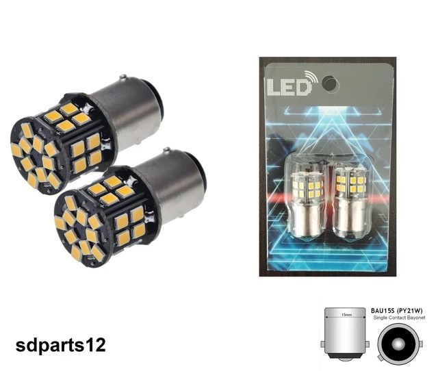 Alopee Ampoule PY21W LED Orange Clignotant 1056 BAU15S Haute Luminosité - 33 SMD 2835 Sans Polarité (9V-30V) Pour RY10W 7507 12496 Clignotants Avant/Arrière Voiture - Lot De 2 Pièces - Foto 2