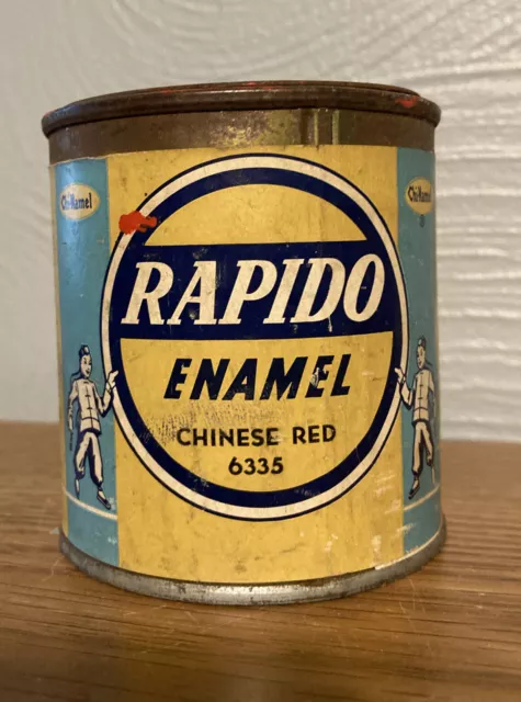 CHI-NAMEL Rapido Enamel Chinese Red 6335 1/4 Pint With Original Contents