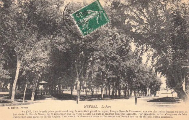 NEVERS le parc timbrée 1912
