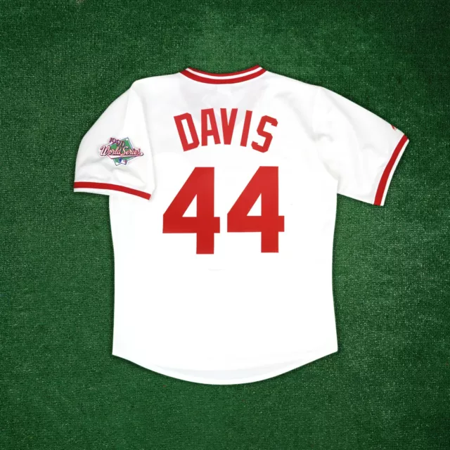 Eric Davis 1990 Cincinnati Reds World Series Men's Home White Cooperstown Jersey