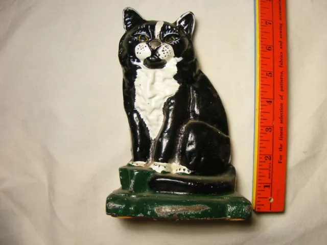Sitting Cat Doorstop , 7/4" Tall , about 3 pounds , Cast Iron , good condition