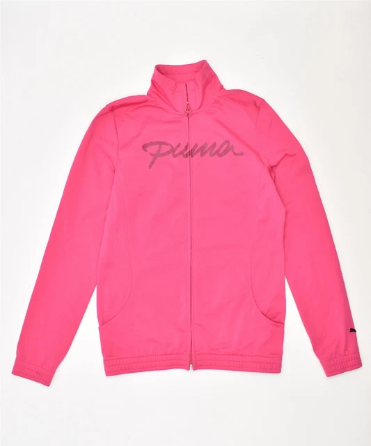 PUMA Girls Tracksuit Top Jacket 13-14 Years Pink Polyester ST01