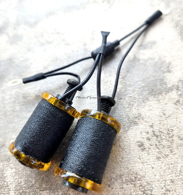 Piezas de máquina de tatuaje de 1,25" 8-32 bobinas 8 envolturas amarillas transparentes lavadoras con negro