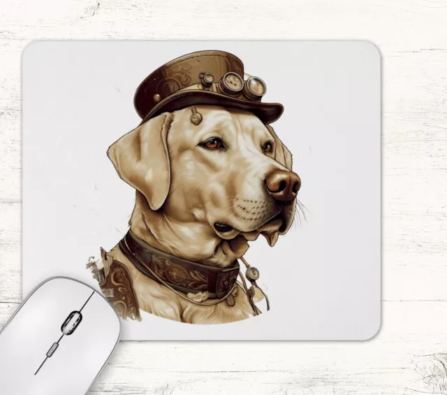 Steampunk Labrador Dog Neoprene Mouse Pad Mat #4