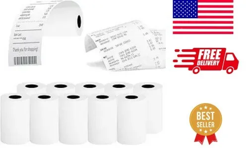 2 1/4" x 55' Thermal Paper Rolls (10 Rolls): BPA-Free Receipt Paper for Small...