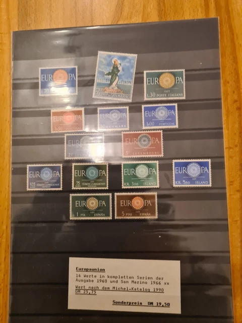 Europaunion, 1960+1961, komplette Länderserien, mit 1966 San Marino, postfrisch