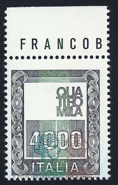 1979 République, Hautes Valeurs Lire 4 000 VARIÉTÉ SYRACUSANE DÉPLACÉE VERS