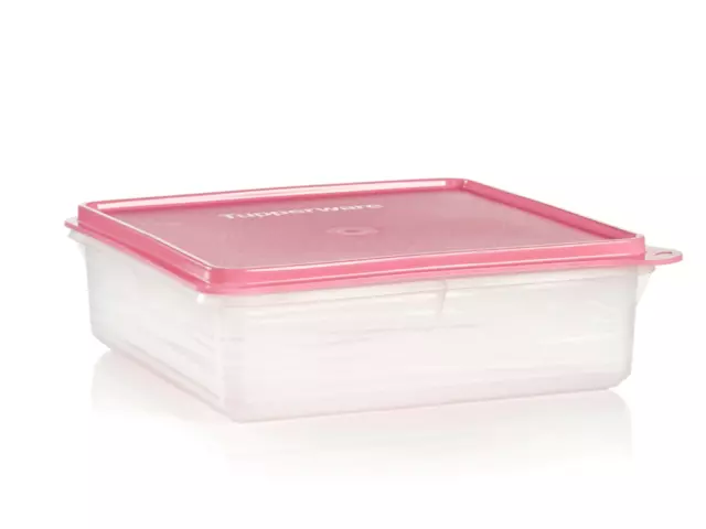 Tupperware Sweet Keeper Square Cakes Slices with Pink Seal New