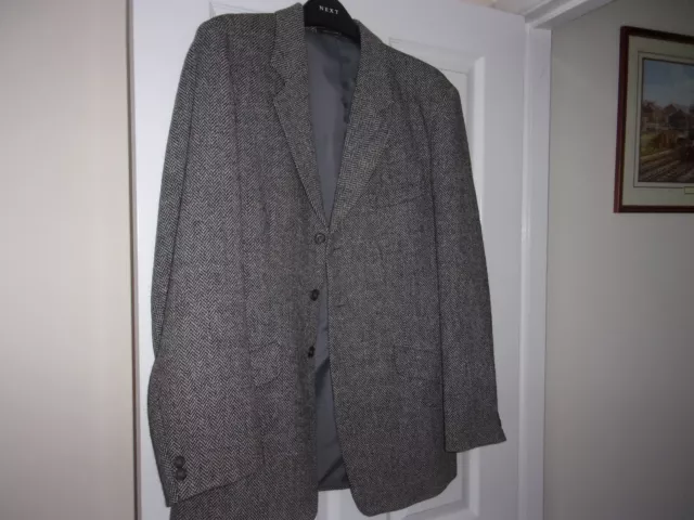 Classic Mens Mears Wool Mix Grey Tweed Hunting Show Lined Jacket 40”